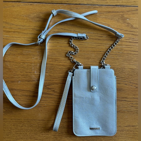 WHBM metallic silver crossbody & clutch phone bag - Picture 4 of 11
